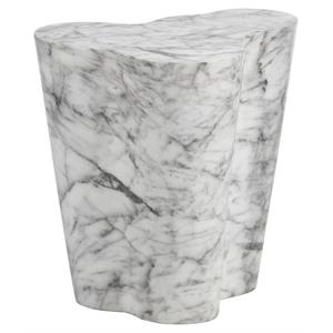 Sunpan Ava 22&quot Contemporary Concrete Large End Table in White