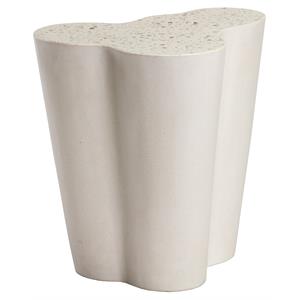 Sunpan Ava 22&quot Contemporary Concrete Large End Table in Terrazzo White