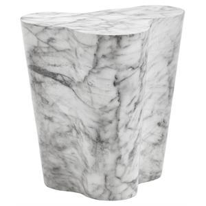 Sunpan Ava 18&quot Contemporary Concrete Small End Table in White