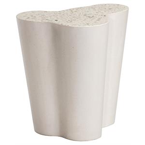 Sunpan Ava 18&quot Contemporary Concrete Small End Table in Terrazzo White