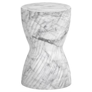 Sunpan Cara 11.75&quot Round-shaped Modern Concrete End Table in White