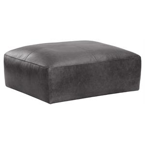 Sunpan Watson 40.25&quot Modern Leather Modular Ottoman in Marseille Black