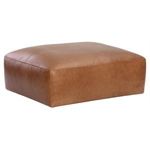 Sunpan Watson 40.25&quot Modern Leather Modular Ottoman in Brown