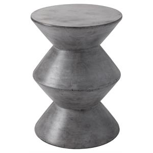 Sunpan Union 16&quot Round Modern Sealed Concrete End Table in Gray
