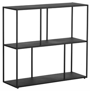 Sunpan Eiffel 34.75&quot Modern Metal Medium Low Bookcase in Matte Black