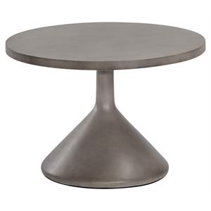 Sunpan Adonis 27.5&quot Modern Concrete Coffee Table with Round Top in Gray