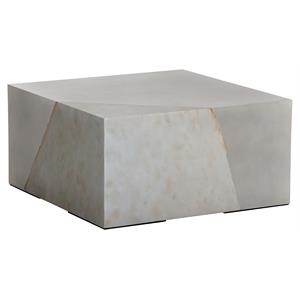 Sunpan Kyson 27.5&quot Contemporary Concrete Coffee Table in Gray/Silver