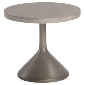 Sunpan Adonis 17.5&quot Modern Concrete End Table with Round Top in Gray
