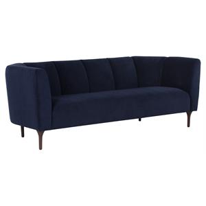 Sunpan Magnolia 29&quot Modern Fabric and Wood Sofa in Danny Navy
