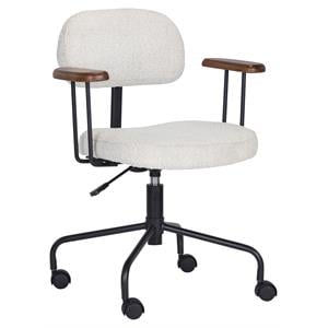 Sunpan Ellen 19.5-22.5&quot Modern Fabric Office Chair in Copenhagen White