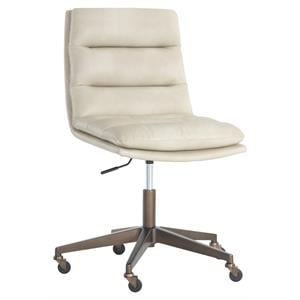 Sunpan Stinson 20-25&quot Modern Faux Leather Office Chair in Bravo Cream