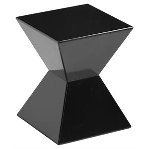 Sunpan Rocco 13.5&quot Modern Fiberglass High Gloss End Table in Black