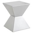Sunpan Rocco 13.5&quot Modern Fiberglass High Gloss End Table in Silver