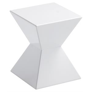 Sunpan Rocco 13.5&quot Modern Fiberglass High Gloss End Table in White