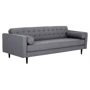 Sunpan Donnie 17&quot Mid-Century Fabric and Wood Sofa in Dark Gray