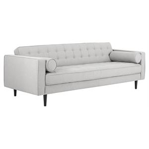 Sunpan Donnie 17&quot Mid-Century Fabric and Wood Sofa in Light Gray