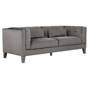 Sunpan Zander 18&quot Modern Fabric Sofa with 2 Matching Cushions in Gray