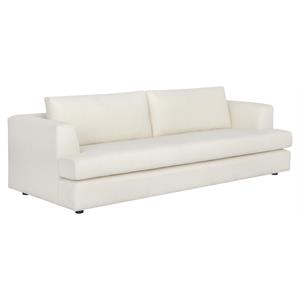 Sunpan Cascade 17&quot Contemporary Fabric Sofa with Bold Base in Cream