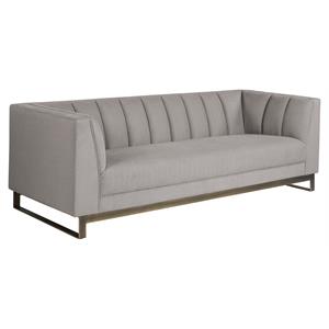Sunpan Parker 17&quot Modern Fabric Sofa in Zenith Soft Gray/Rustic Bronze