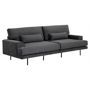 Sunpan Abigail 17&quot Contemporary Fabric and Iron Sofa in Polo Club Kohl Gray
