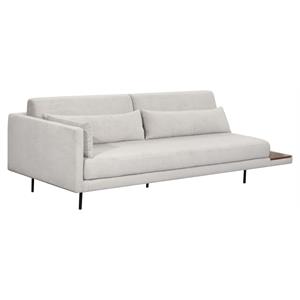 Sunpan Kalani 16.25&quot Modern Fabric and Steel Sofa in Danny Light Gray