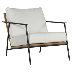 Sunpan Milan 16&quot Modern Fabric and Aluminum Armchair in Regency White
