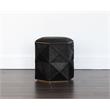 Sunpan Ashanti Modern Cowhide Leather Storage Ottoman in Gold/Black
