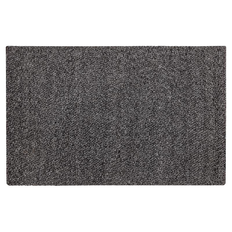 Sunpan Umea 5x8 Contemporary Wool Hand-Woven Rug in Black Finish