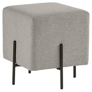 Sunpan Heston 17.75&quot Mid-Century Fabric Ottoman in Black/Gray