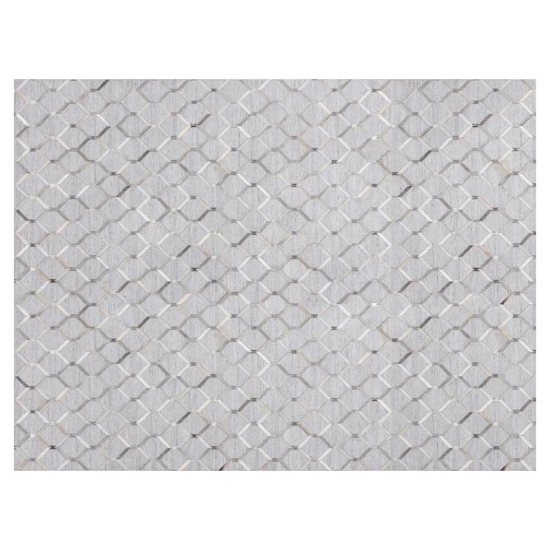 Sunpan Bordeaux 9x12 Modern Fabric Hand-Made Rug in Ivory/Gray