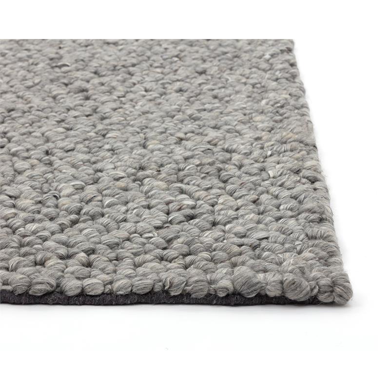 Sunpan Umea 8x10 Contemporary Wool Hand-Woven Rug in Silver Finish