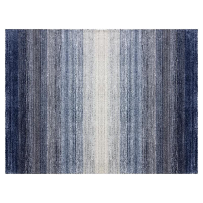 Sunpan Lagos 9x12 Modern Viscose Fabric Hand-Loomed Rug in Blue