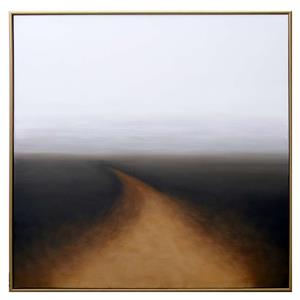 Sunpan 48&quot Modern Canvas and Wood Autumn Silence Wall Art in Gold