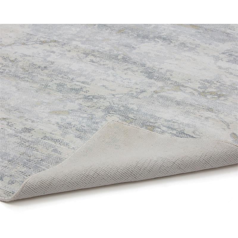 Sunpan Marrakech 9x12 Modern Viscose Fabric Hand-Loomed Rug in Gray