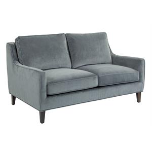 Sunpan Hanover 19&quot Contemporary Fabric and Wood 2 Seater Sofa in Blue