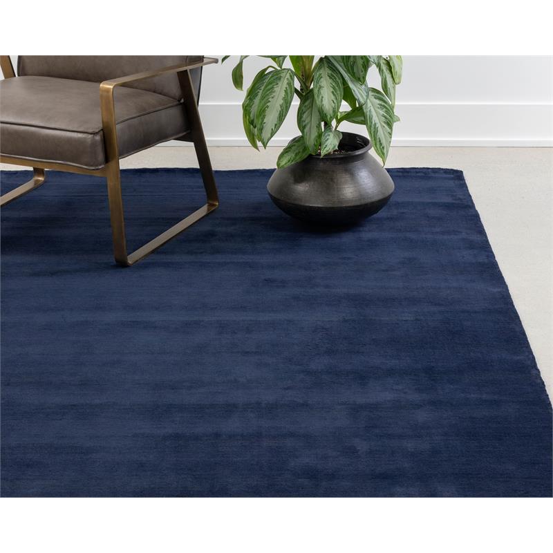 Sunpan Alaska 9x12 Modern Viscose Fabric Hand-Loomed Rug in Navy