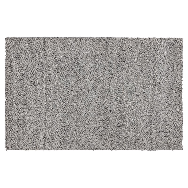Sunpan Umea 5x8 Contemporary Wool Hand-Woven Rug in Silver Finish