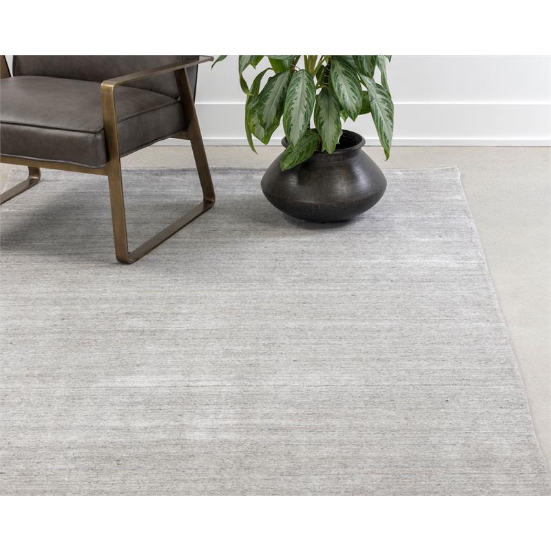 Sunpan Alaska 5x8 Modern Viscose Fabric Hand-Loomed Rug in Gray/Ivory