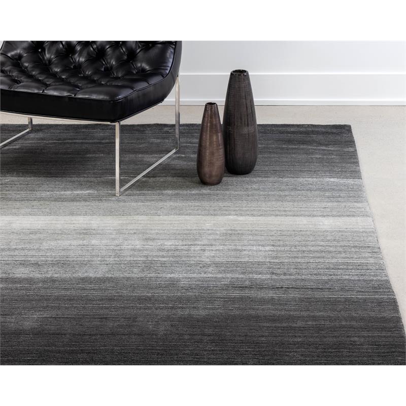 Sunpan Lagos 8x10 Modern Viscose Fabric Hand-Loomed Rug in Gray
