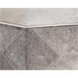 Sunpan Ashanti Modern Cowhide Leather Storage Ottoman in Silver/Gray