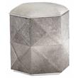 Sunpan Ashanti Modern Cowhide Leather Storage Ottoman in Silver/Gray