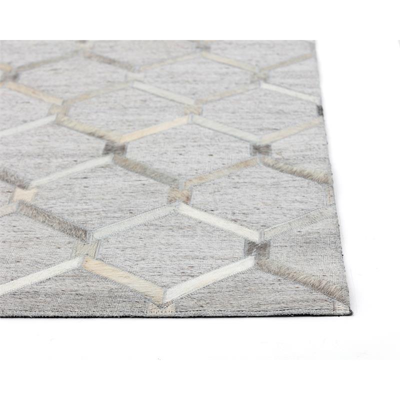 Sunpan Bordeaux 8x10 Modern Fabric Hand-Made Rug in Ivory/Gray