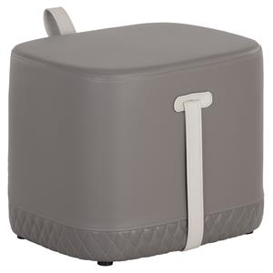 Sunpan Axio 19.25&quot Modern Faux Leather Ottoman in Napa Taupe/Napa Stone