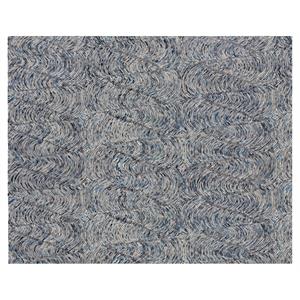 sunpan corfu 8x10 modern wool hand-tufted rug in blue/charcoal