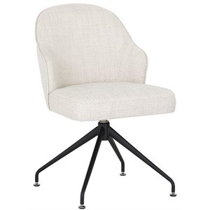 Sunpan Bretta 20&quot Transitional Fabric Swivel Dining Chair in Cream