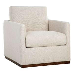 Sunpan Portman 18.5&quot Modern Fabric Swivel Lounge Chair in Cream