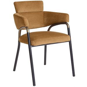Sunpan Sharqui 20&quot Modern Fabric Dining Armchair in Danny Amber/Brown