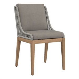Sunpan Sorrento 20.5&quot Modern Fabric and Wood Dining Chair in Natural