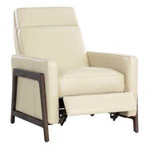 Sunpan Brandon 19.5&quot Modern Leather Recliner in Astoria Cream