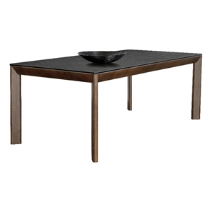 Sunpan Claire 94.5&quot Modern Ceramic Extension Dining Table in Brown